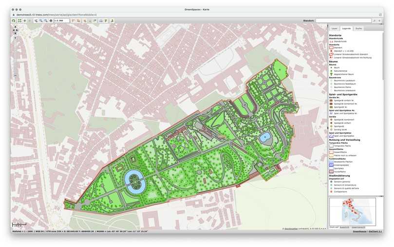 Exakte Übersichtskarten weisen die mit GreenSpaces verwalteten Flächen aus. | Foto: R3 GIS