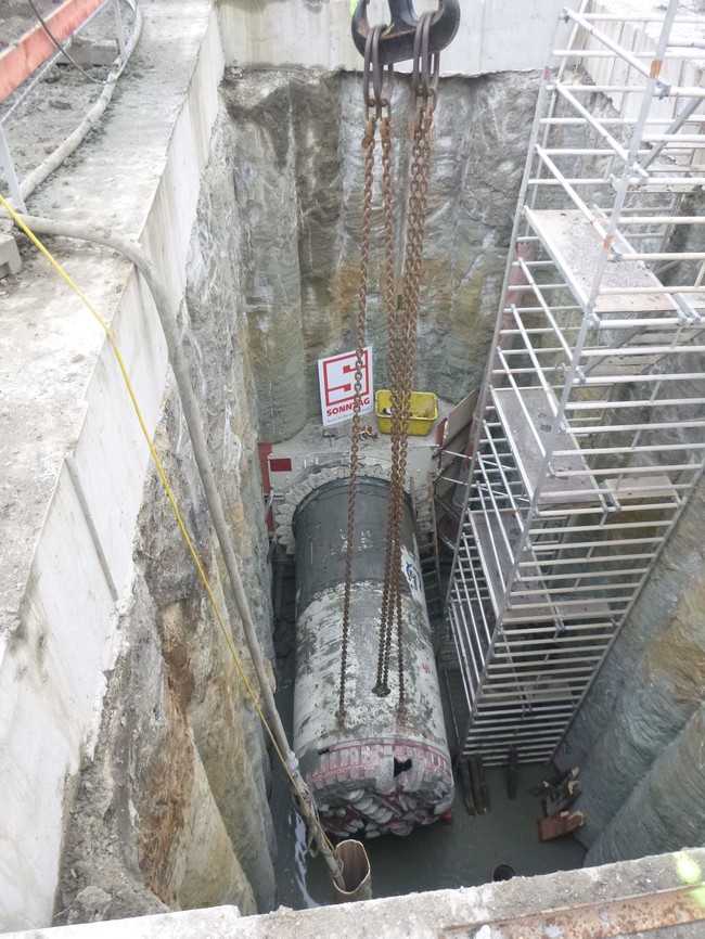 Bergung der Tunnelbohrmaschine AVND1600AB aus der Zielbaugrube | Foto: De la Motte & Partner GmbH