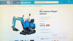 Aldi verkauft Mini-Bagger im Onlineshop