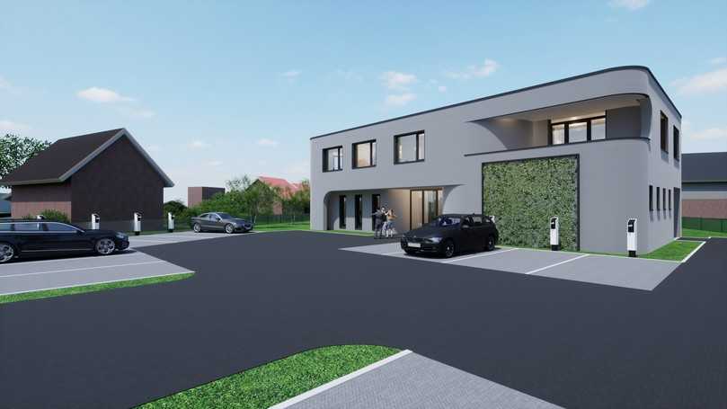 So soll das Matthäi-Gebäude in Selsingen aussehen: Seine Bauweise wird optisch nicht verleugnet. | Foto: Matthäi-Gruppe/PERI 3D Construction So soll das Matthäi-Gebäude in Selsingen aussehen: Seine Bauweise wird optisch nicht verleugnet. | Foto: Matthäi-Gruppe/PERI 3D Construction