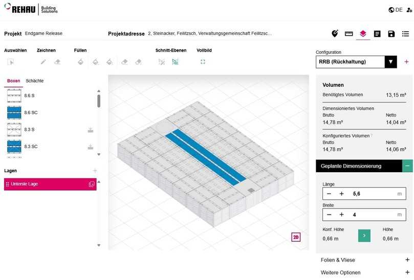 Beispiel einer Konfiguration in der Software Rausikko Neo | Foto: Rehau 