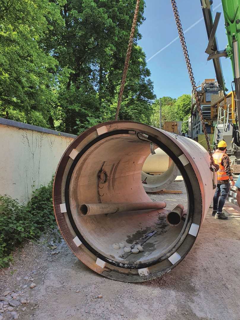 Die Hydraulische Fuge wurde in diesem Fall möglichst dicht an der Innenseite der Rohre angeordnet, um einen sauberen Innenabschluss der Rohrverbindung zu erreichen. | Foto: B_I/zu Eulenburg