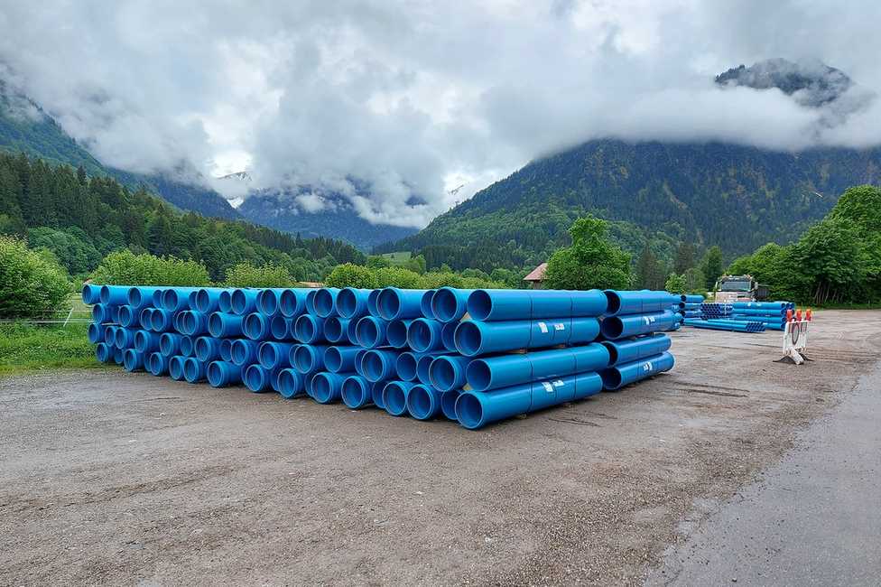 Regenwasserkanal in Oberstdorf erstmals mit PVC-U erstellt