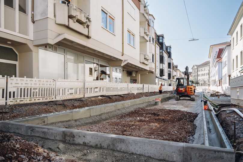 Rinnenstrang in der Königstraße in Landau. | Foto: Hauraton