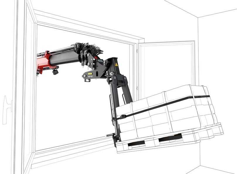 Schematisch zeigt sich die Funktionsweise der neuen kippbaren Krangabel von Palfinger. | Foto: QUATEX