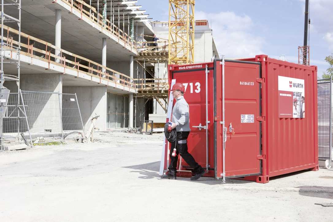 Würth Baustellenlogistik und Emicontrols Staubunterdrückung im Coreum Stockstadt am Rhein