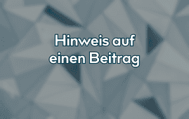 Hinweis auf einen Kommunikationsbeitrag