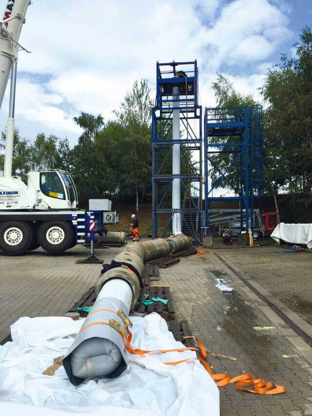 Zunächst war eine Testinstallation auf dem Gelände der Firma Aarsleff auszuführen.