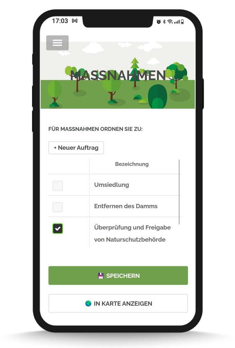 In der App lassen sich die bevorstehenden Maßnahmen festhalten. | Foto: Stefanie Fiedler