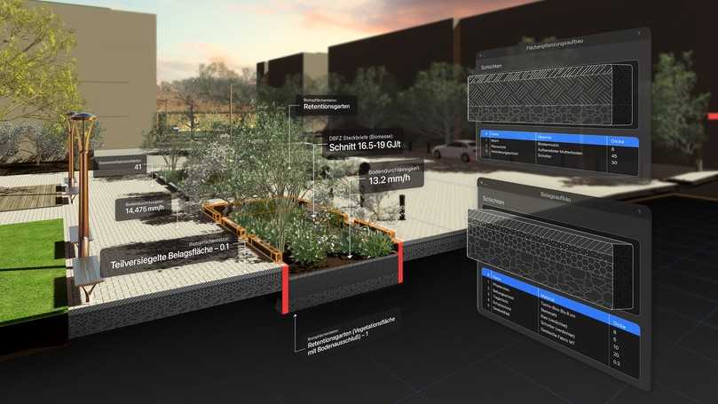 Nachhaltigkeitsdaten in der Planung von Freiräumen | Foto: Vectorworks, Inc.