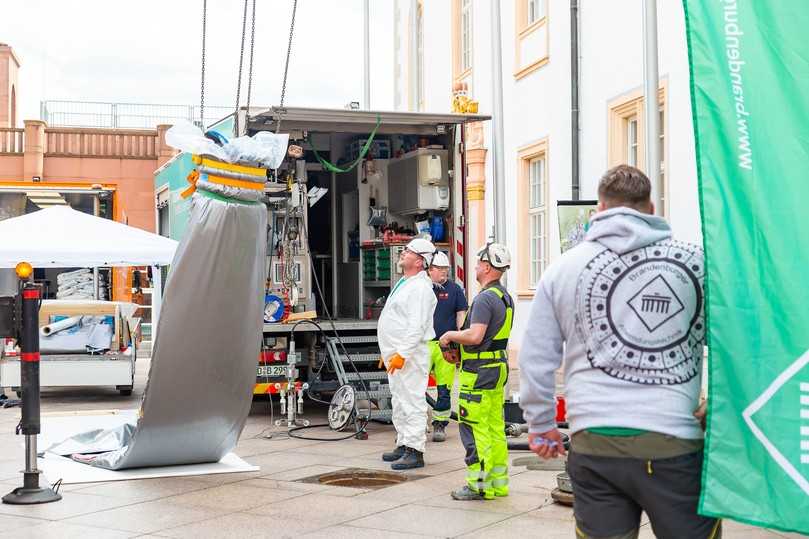 Vorbereitung des Schachtliners | Foto: Brandenburger Liner