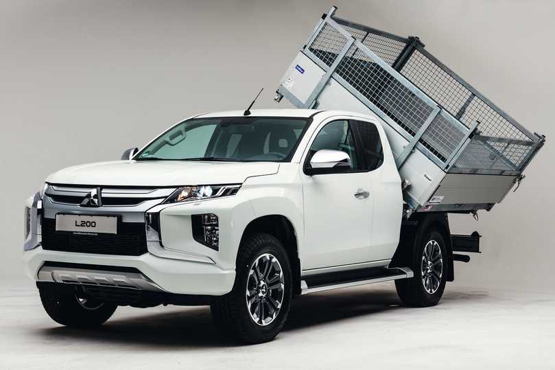 Ungewöhnlicher Pick-up Mitsubishi L 200: Kipper-Variante mit Laubaufsatz. | Foto: Mitsubishi