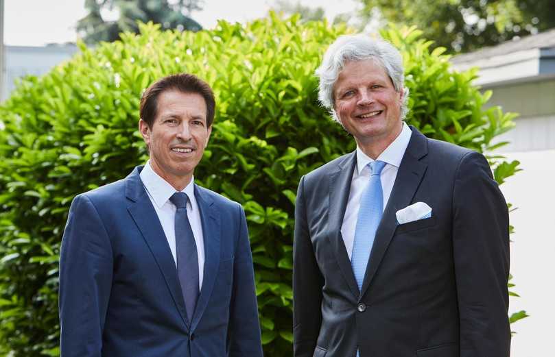 Der neue Vorsitzende des Bundesverbandes Kalksandsteinindustrie, Jan Dietrich Radmacher (r.), und  Geschäftsführer Roland Meißner. | Foto: Bundesverband Kalksandsteinindustrie e.V.