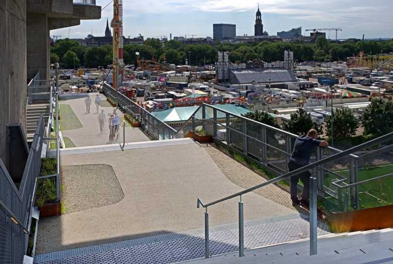 Von dem Bunker-Bergpfad aus ergibt sich ein 360-Grad-Blick auf den Stadtteil St. Pauli. | Foto: DW Systembau