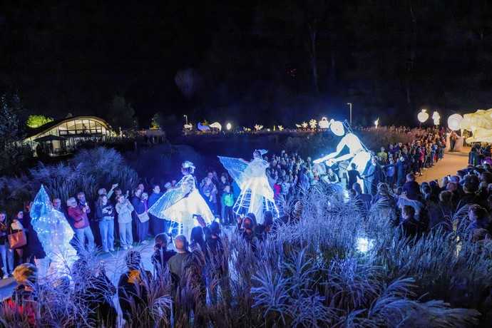 Das „Glitzernde Fest der Lichter" lockte am Samstag 22.000 Besucher auf die Landesgartenschau in Wangen und verwandelte die Parks in eine strahlende Märchenlandschaft. | Foto: Christoph Morlok