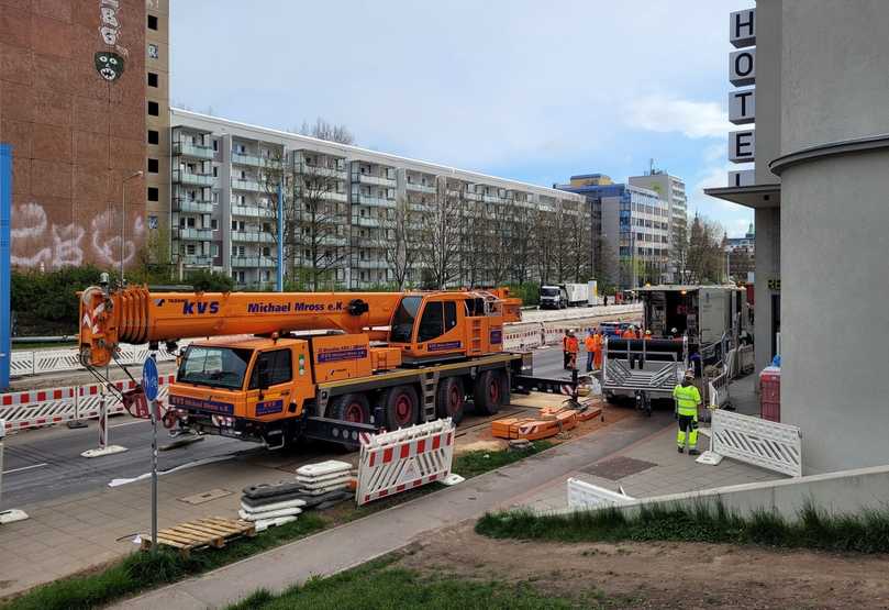 Baustellensituation in der Zwickauer Straße | Foto: Aarsleff