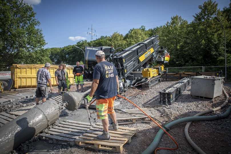 Erfolgreicher Rohreinzug nach 860 mm Aufweitung bis zur Startseite | Foto: Matthias Ruppert Bauunternehmen