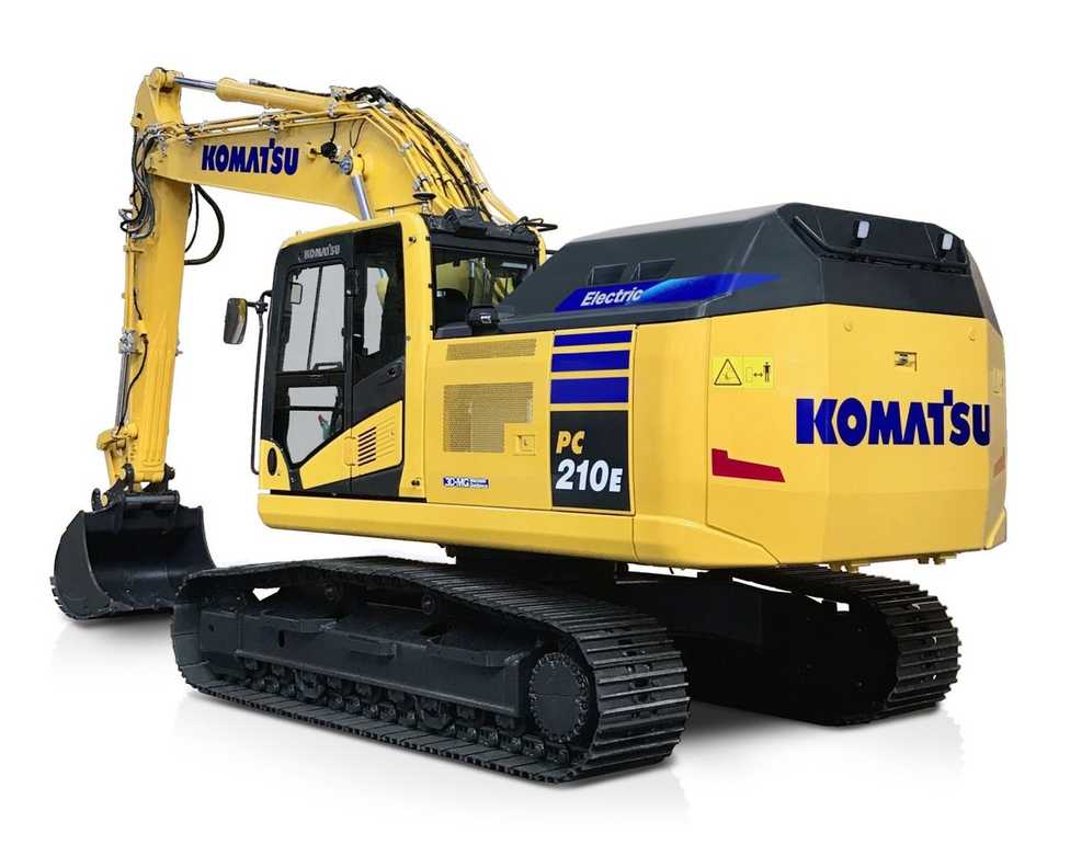 Komatsu Elektrobagger PC210E in Kooperation mit Proterra