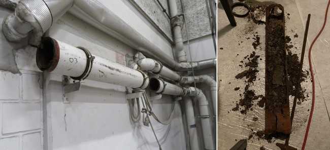 Schadhafte, zum Teil sehr stark korrodierte Leitungen mussten zwingend saniert werden. | Foto: B_I/Valdix; Tubus System