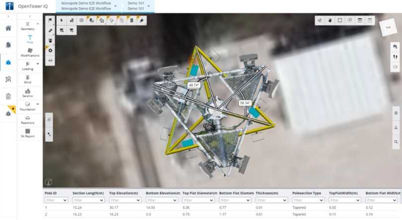 OpenTower iQ, Teil des Produktportfolios für Anlagenanalytik von Bentley,
bietet mehrere Datenebenen für eine bessere Entscheidungsfindung. Dieses Bild
zeigt einen Vergleich zwischen dem Modell im Ist-Zustand und im Soll-Zustand. | Foto: Bentley Systems