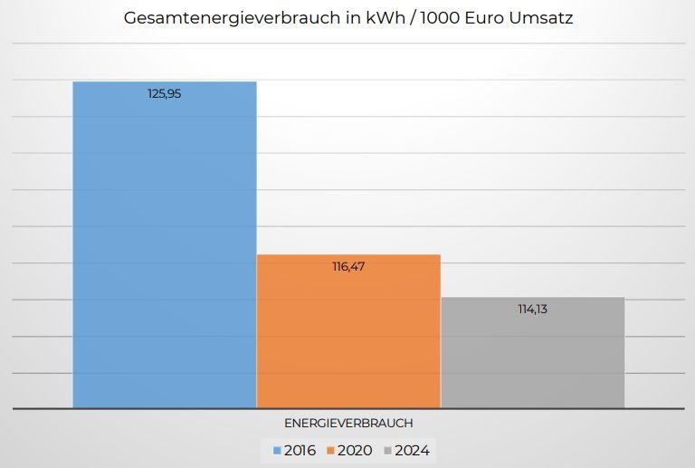 Darstellung des Energieeinsatzes in Relation zum Jahresumsatz (KWh Diesel/€) aus dem Energiebericht des aktuellen Audits nach EN-16247-1 | Foto: Swietelsky-Faber