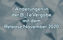 Änderungen in der B_I eVergabe mit dem Release November 2020
