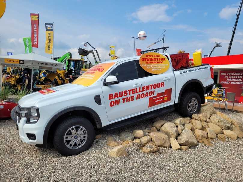 Ford Ranger als Hingucker bei Zeppelin Rental: Mit etwas Glück kommt der Pick-up zu Ihnen auf die Baustelle und bringt Geschenke mit. | Foto: B_IMEDIEN/bb