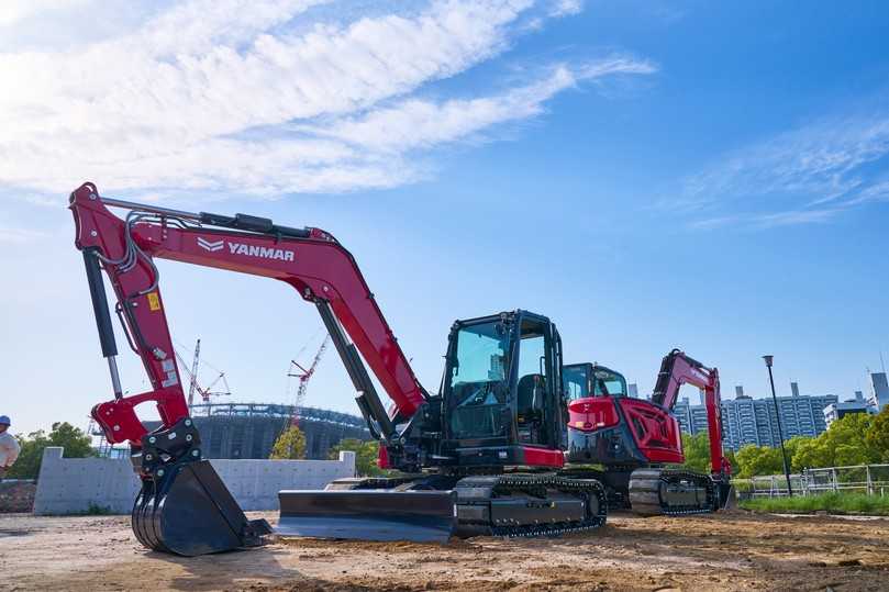 Eine weitere Neuheit, die auf der GaLaBau 2024 in Nürnberg zu sehen sein wird, ist der Yanmar-Bagger SV100-7 2PB, der noch im September auf den Markt kommen soll. | Foto: Yanmar